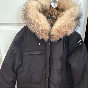 PAJAR, Christina Fur/Down Parka in Black. XL